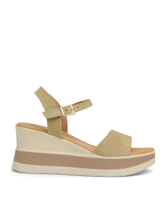 Oh My Sandals Anatomische Damenplattformen Beigen