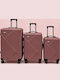 Valize de Călătorie Sigure 20-24-28 Inch Dpink cu 4 Roți Set 3 Bucăți