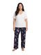 Siyah Inci Summer Women's Pyjama Set Blue