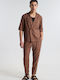 Pantaloni Set în Linie Tapered Maro
