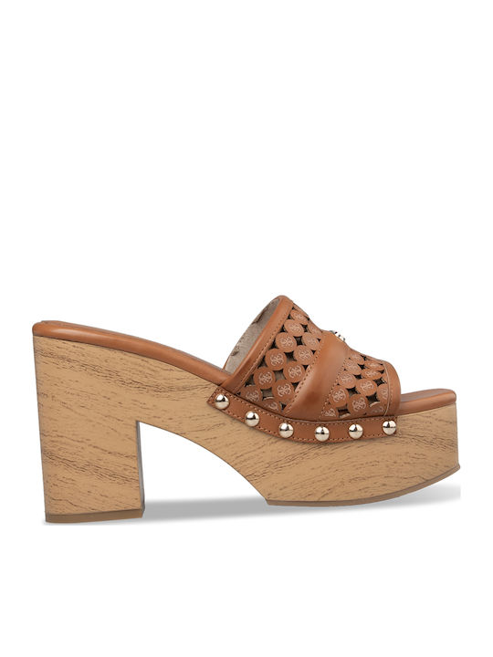 Guess Mules with Heel in Brown Colour