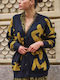 Women's Knitted Cardigan with Buttons Black Gold and Olive