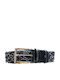 Elastic Men's Leather Knitted Blue Belt