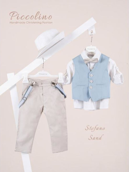 Piccolino Baptism Suit for Boys Stefano Beige AG26S97 Sand