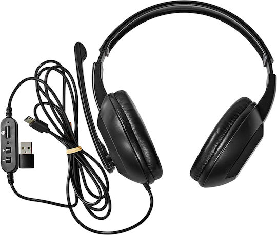 Nedis CHSTU210BK Căști Over Ear cu Fir Negre
