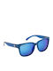 CressiSub Bivi Unisex Sunglasses with Blue Frame and Blue Polarized Mirror Lens