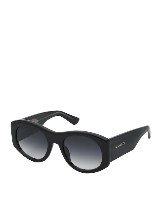 Nina Ricci Women Sunglasses With Black Horn-Rimmed Frame And Black Lens SNR396-540700