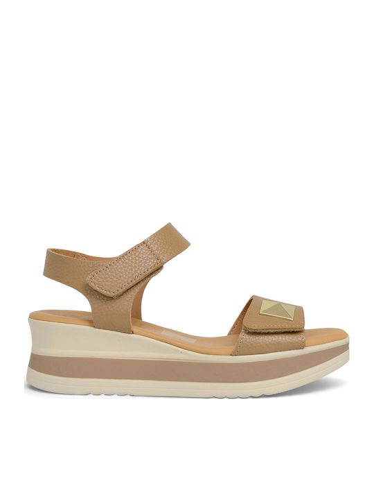 Anatomisch Damenplattformen Stil Ankle Strap Farbe Tabac Braun