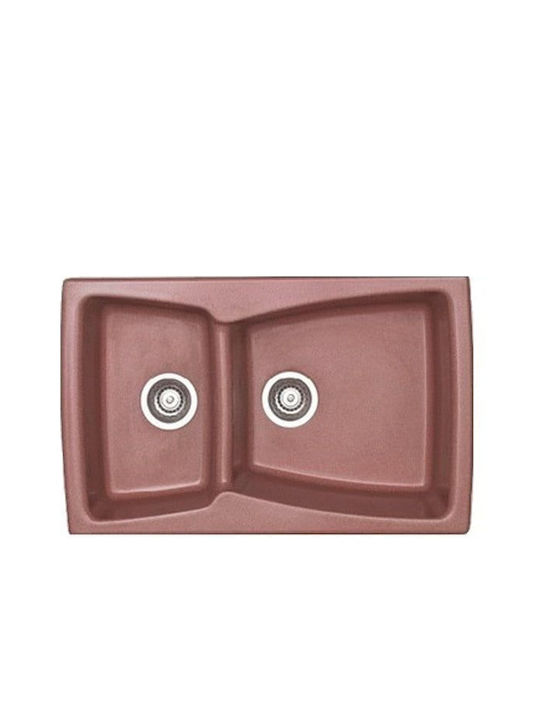 Sanitec 320 Classic Drop-In Kitchen Sink Inox L79xW50cm Granite Rust