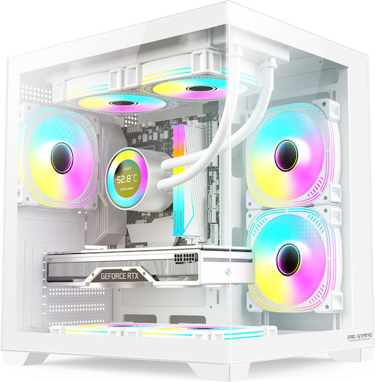 ProGaming Ambra Gaming Desktop PC (Ryzen 7-5800X/32GB DDR4/1TB SSD/GeForce RTX 5060/W11 Home) White Glacier