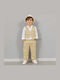 Guy Laroche Baptism Suit with Vest for Boys Beige