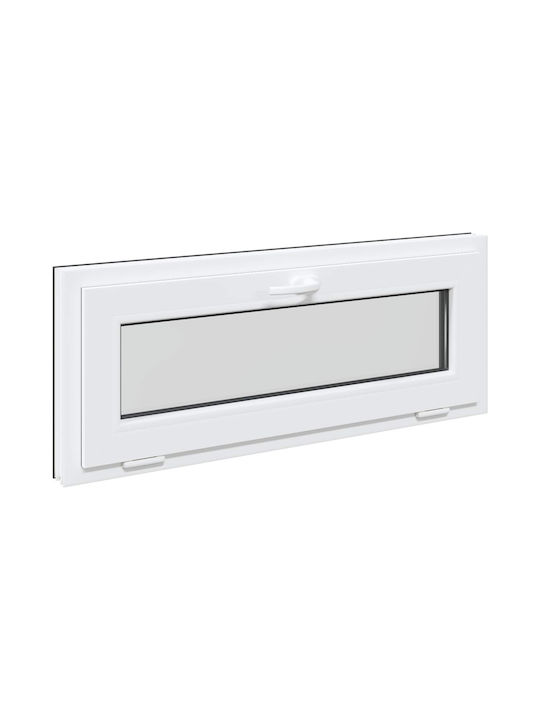 vidaXL Hinged PVC Window W100xH40cm