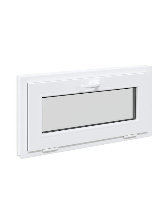 vidaXL Hinged PVC Window Risor Width 80cm Heigh...