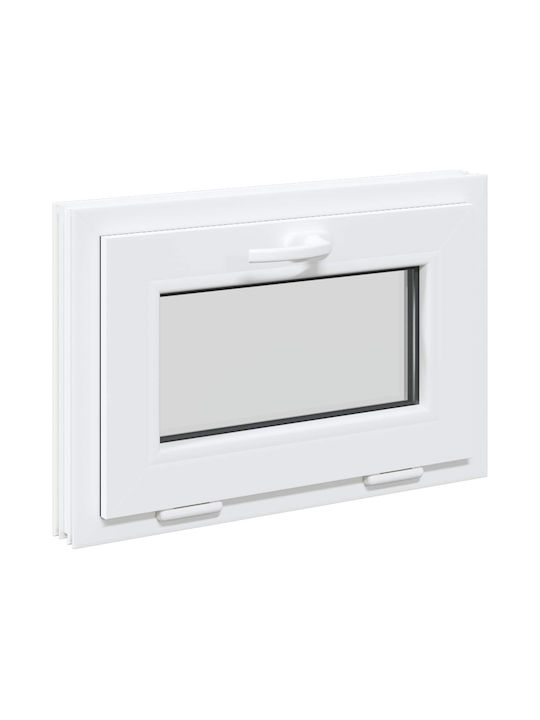 vidaXL Hinged PVC Window W60xH40cm