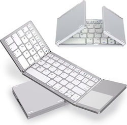 DB-0023 Tastatură Wireless Bluetooth cu Touchpad Engleză SUA Argintie DB-0023 Tastatură Wireless Bluetooth cu Touchpad Engleză SUA Argintie