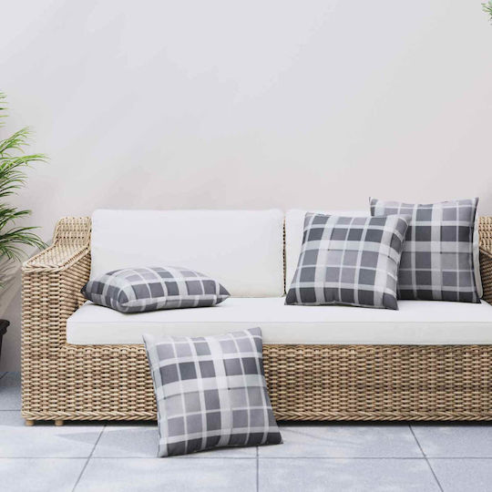 vidaXL Pernă De Canapea De Grădină Gri Waterproof 4 Buc 60x60cm