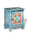 Bedside Table Made of Solid Blue Wood 40x30x50cm