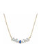 Vogue Geometric Necklace Gold Plated Silver Light Blue