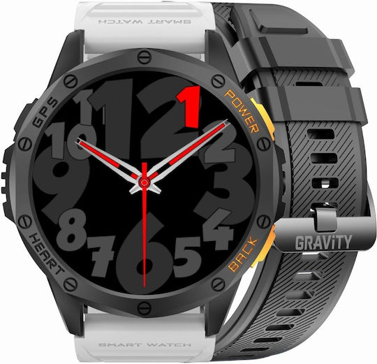 Gravity Gps Gt24-2 Smartwatch Black + White Strap