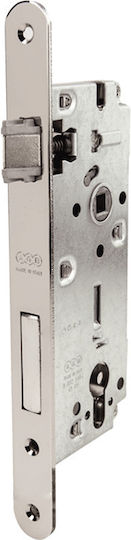 Einbauschloss AGB mit Zylinder 45/85mm Ovalplatte Nickel