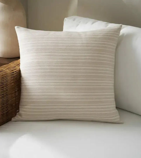 Gofis Home Nymeria Decorative Pillow Case 100% Cotton Beige 50x50cm