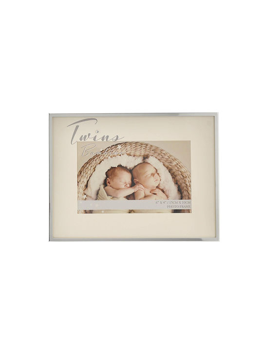 Bambino Mio ''twins'' Παιδική Κορνίζα Επάργυρη σε Ασημί Χρώμα