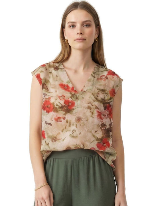 Women's Blouse with V-Neckline Multicolour
