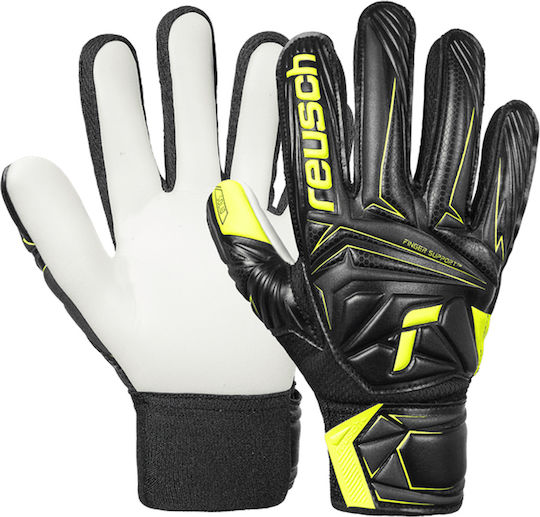 Reusch Attrakt Starter Solid Finger Support Goalkeeper Gloves Kids Black