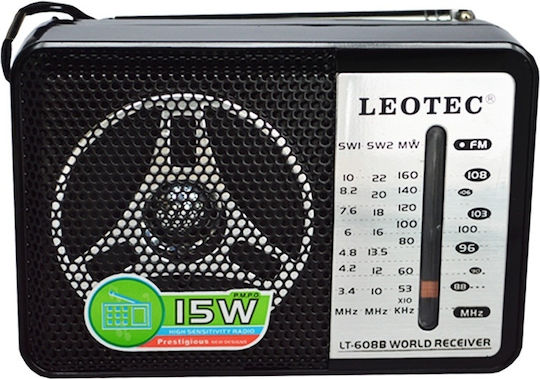 Leotec LT-608B Φορητό Ραδιόφωνο Μπαταρίας Μαύρο