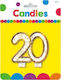 Mk Candle 20th Birthday Glitter Gold Outline 1 Piece Universal