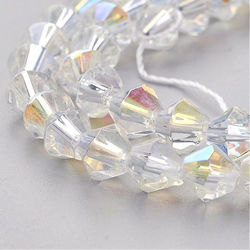 Swarovski Style Crystal Beads Conical Transparent Iridescent 4mm 85pcs