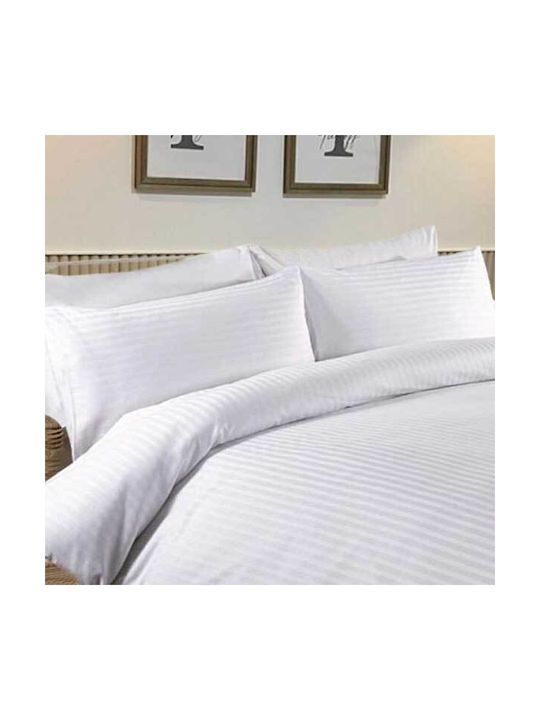 SpitiBazaar Set Pillowcases White Striped 50x70cm