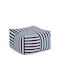 Bean Bag Stool Burgundy Blue Stripes