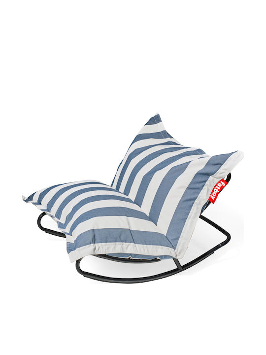 Rocking Metal Rock 'n Roll Outdoor Chair Ocean Blue