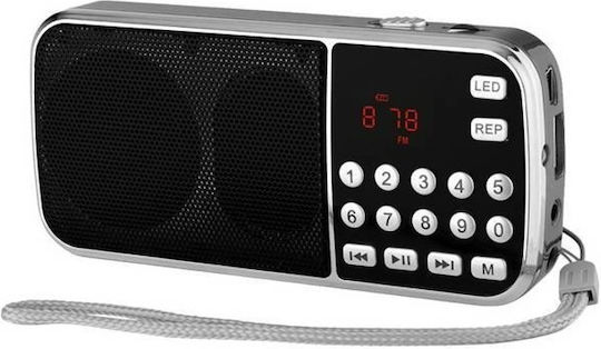 Diva Retro L-088 Mini Radio Portabil Reîncărcabil cu USB Negru