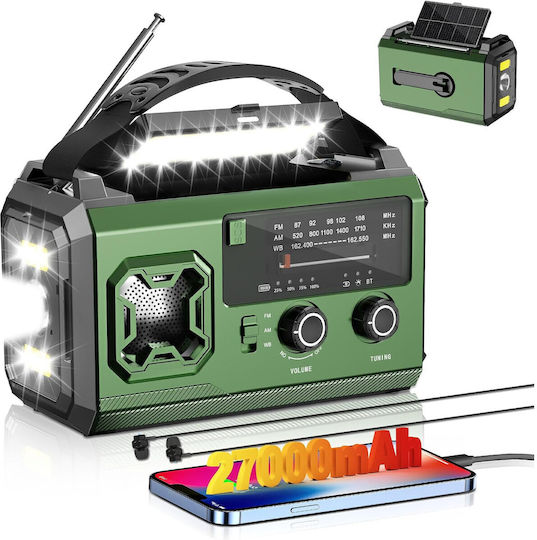 B0GWTPC7BN Radio Portabil Solar cu Bluetooth Verde