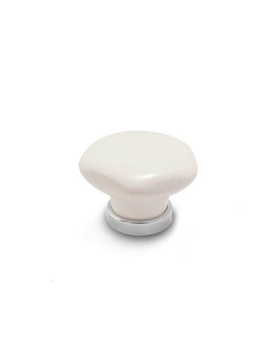 Conset C1077 Πόμολο Επίπλου από Μέταλλο Λευκό C1077-35S05Α09