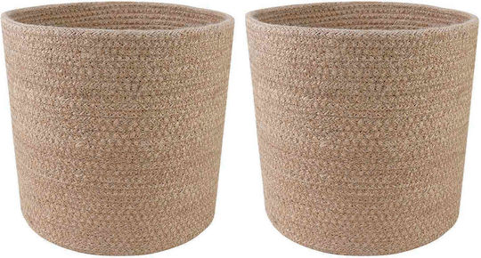 vidaXL Set of 2 Brown Flower Pots