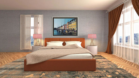 Painting Colorful Waterfront Buildings 120x80