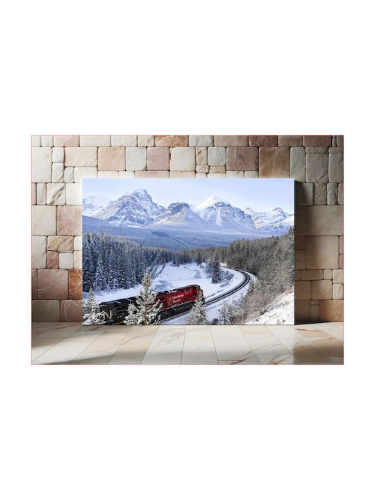Панел Train In Snowy Mountain Landscape Трено Сноуи Маунтин Ландскейп 150x100