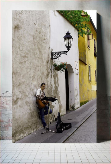Πίνακας Street Musician In A Quaint Alley Μουσικός Του Δρόμου Ένα Γραφικό Σοκάκι 70x100