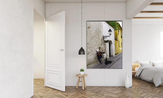 Painting Street Musician In A Quaint Alley Musician Of The Street A Picturesque Alley 70x100