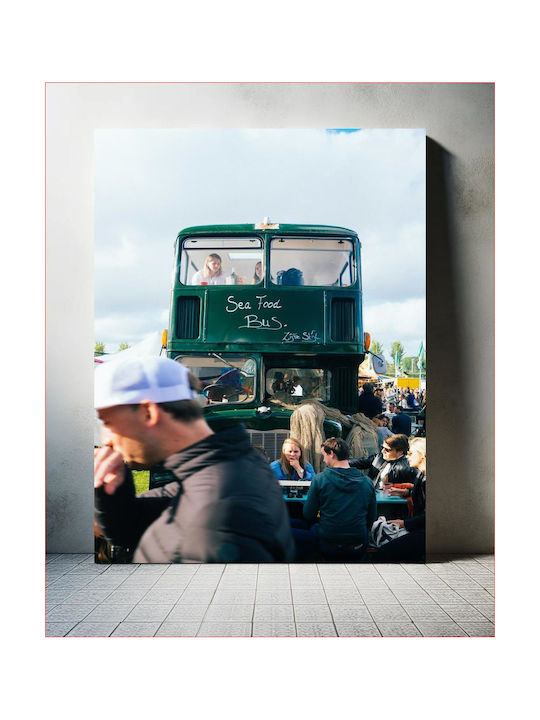 Painting Seafood Bus At Outdoor Festival Bus Of Seafoods At The Outdoor Festival 70x100