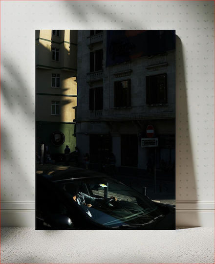 Painting Shadowy Urban Scene Car Shadowy Urban Scene Car 40x65