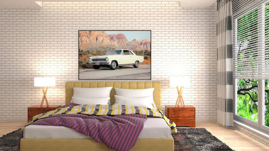 Painting Vintage Car In Desert Landscape Vintage Car In Desert Landscape 65x40