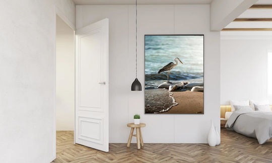 iLovePrints Gemälde Heron By Sea Eider Ente Neben Dem Meer 70x100