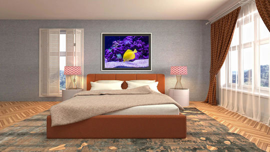 Painting Bright Yellow Fish In Coral Reef Bright Yellow Fish In The Coral Reef 120x80