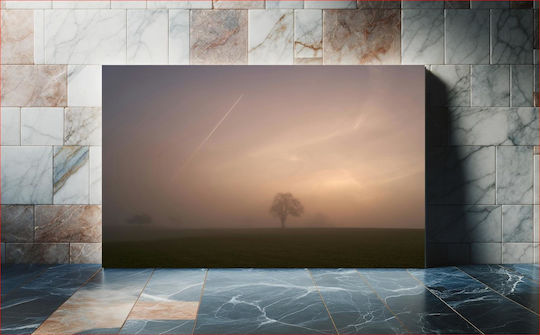 Πίνακας Misty Sunrise Lone Tree Misty Sunrise Lone Tree 150x100