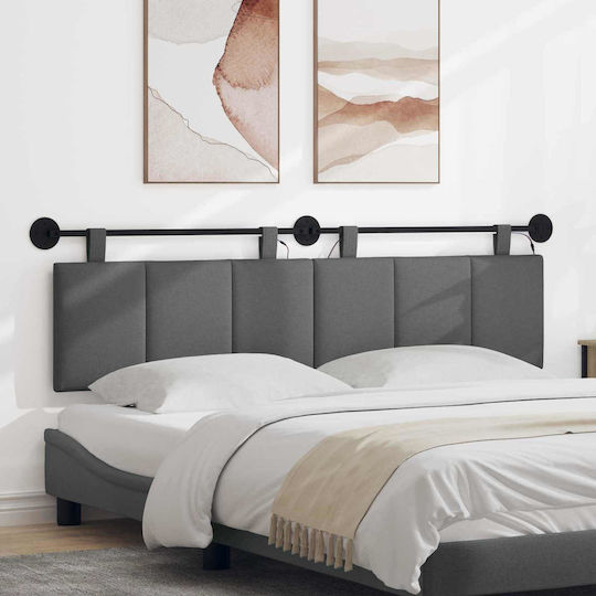 vidaXL Fabric Bed Headboard Cushion Gray 190x55cm