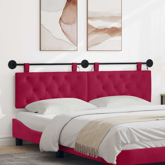 vidaXL Fabric Bed Headboard Cushion Red 170x55cm